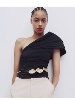 Zara One-Shoulder Black NWTS